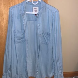 Denim button down